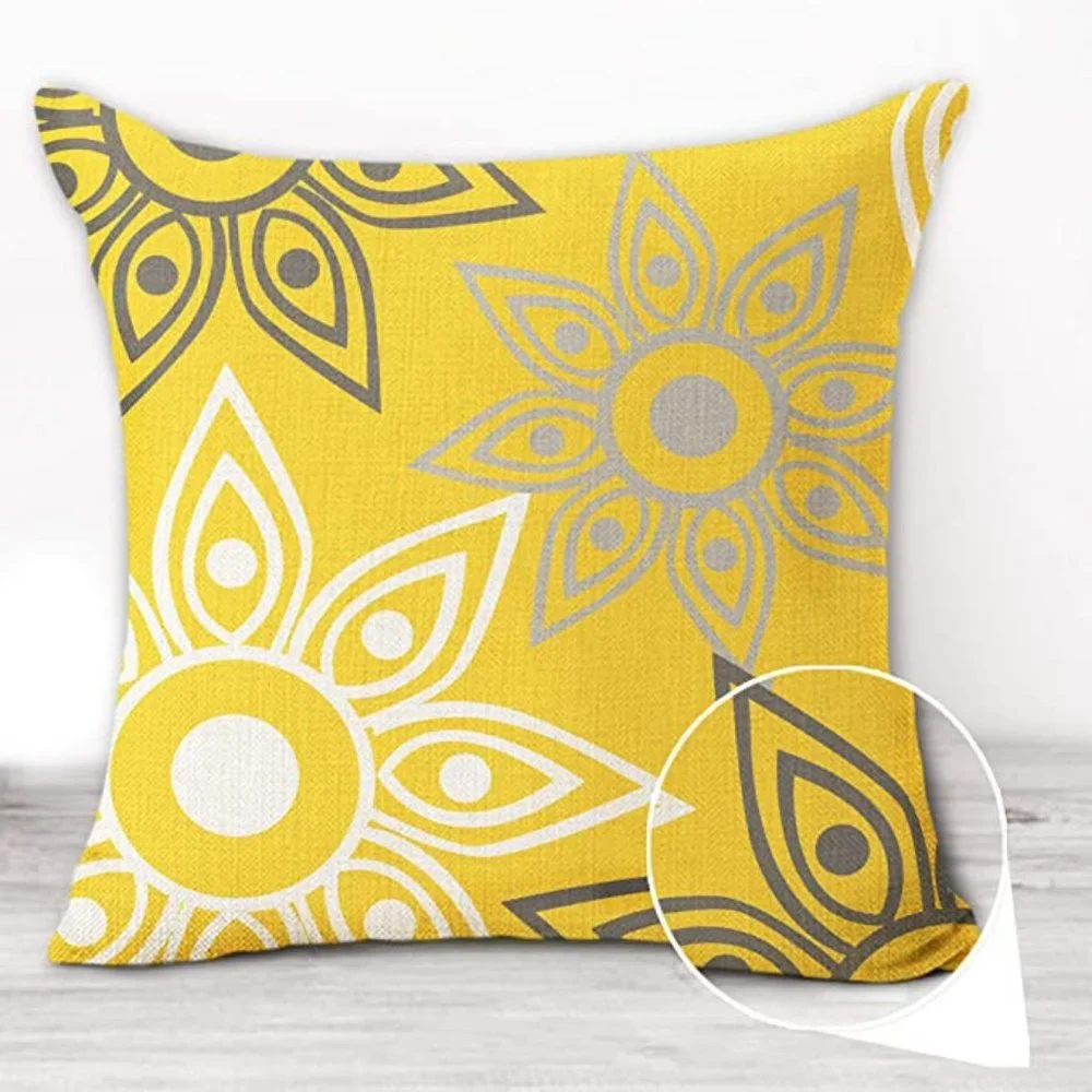 Decorative Throw Pillow Covers Yellow|Grey